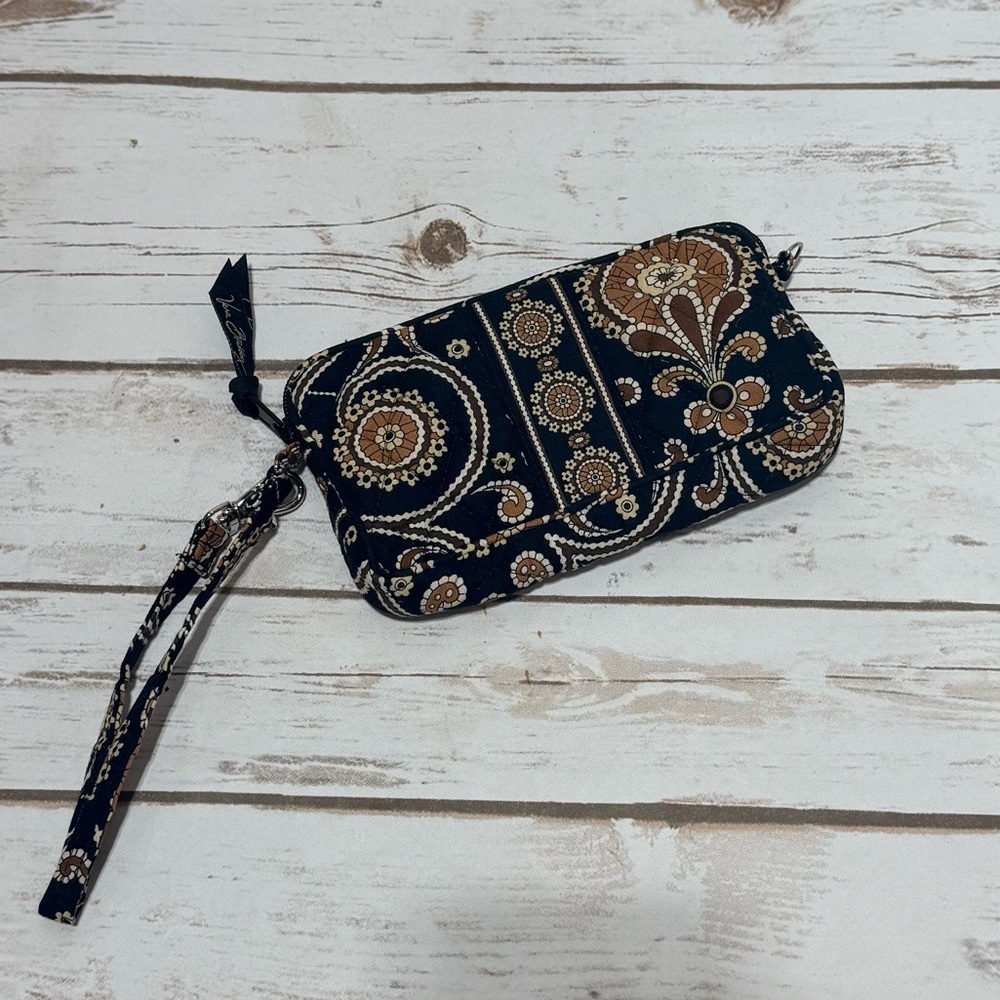 Vera Bradley Elegant Black and Brown Wristlet